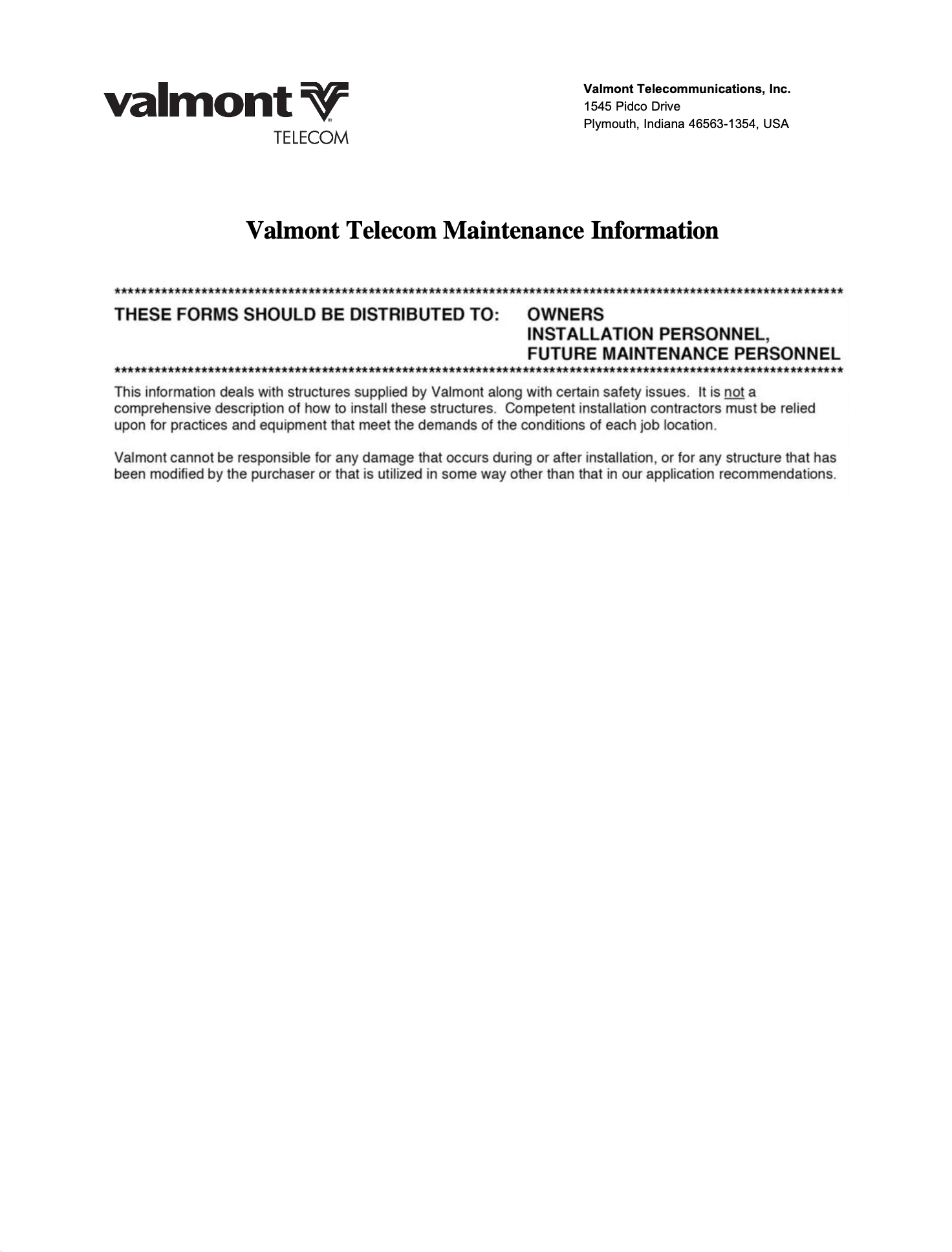 Maintenance Information