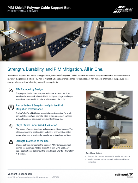 PIM Shield® Polymer Cable Support Bars