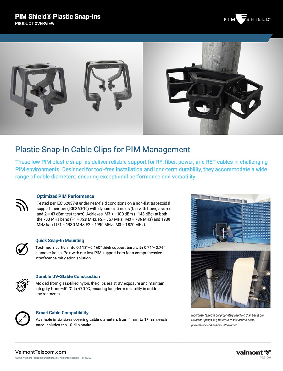 PIM Shield® Plastic Snap-Ins Product Sheet