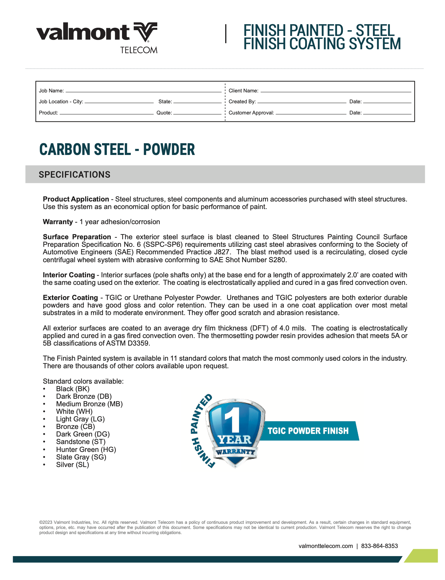 Painted Steel Warranty (US & Canada)